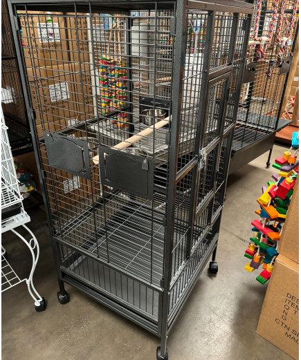 Parrot-Supplies Lakeland Play Top Parrot Cage Black